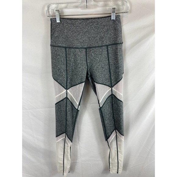Zella Sun Salutation Grey/White Mesh Leggings size Small - Picture 2 of 8